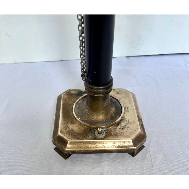 1970s Chapman Brass French Bouillotte Lamp With Black Tole Shade For Sale - Image 12 of 14