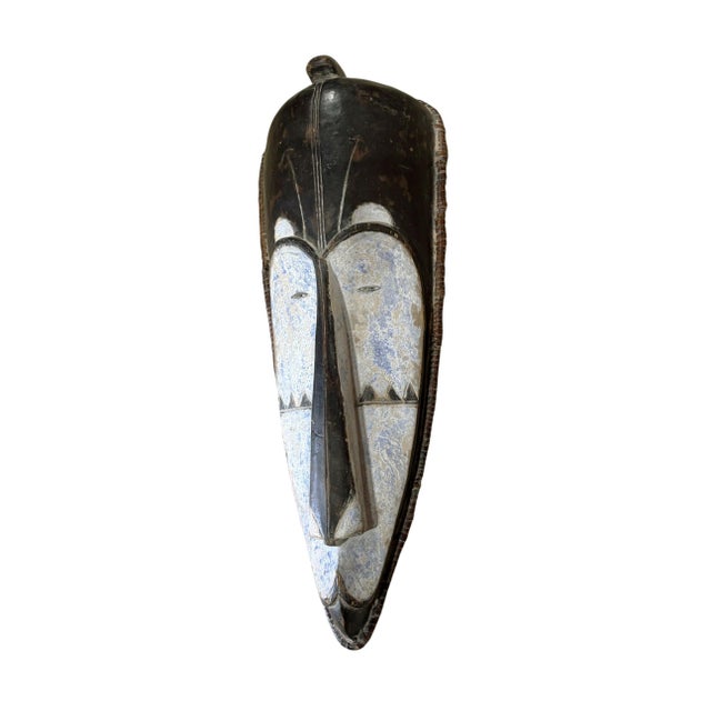 Vintage Large Fang Mask Elongated Face Gabon African Mask 29" H For Sale In New York - Image 6 of 7