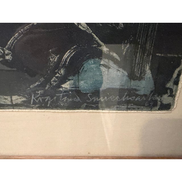 1970s Krystyna Smiechowska "La Visite" Signed Color Intaglio Etching Aquatint 45/75 For Sale - Image 4 of 5