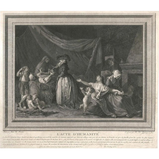 L'Acte d'Humanité - Original Etching Jean De Fraine by Robert Delaunay - 1786 1786 For Sale - Image 3 of 4