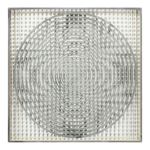 Vintage Mid Century Art Glass Mirror in the Style of Victor Vasarely