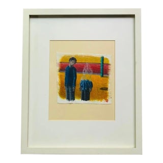 Artist's Self-Portrait - Watercolor on Paper - Framed w/ backward "E" signature For Sale
