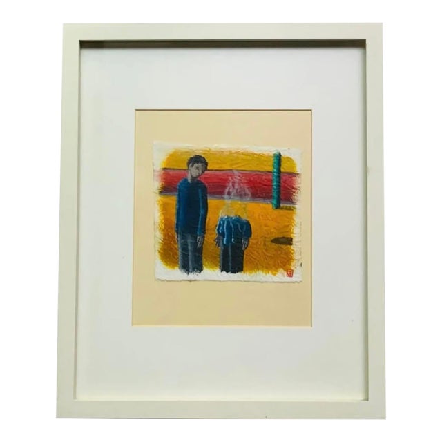 Artist's Self-Portrait - Watercolor on Paper - Framed w/ backward "E" signature For Sale