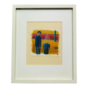 Artist's Self-Portrait - Watercolor on Paper - Framed w/ backward "E" signature