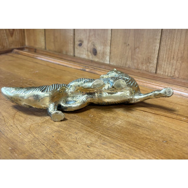 Mid 20th Century Vintage Brass Fox Figure For Sale - Image 5 of 5