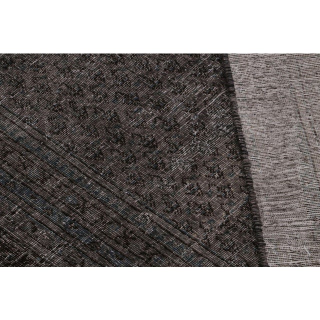 Textile Vintage Persian Rug in Gray With Blue Geometric Patterns, From Rug & Kilim For Sale - Image 7 of 7
