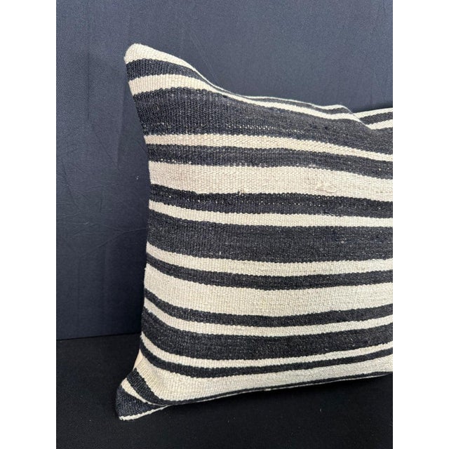 Turkish Hemp Pillow Cushion Natural Beige Black Cushion Cover 20"x20" #30536 Enhance your home decor with our Kilim Pillow...