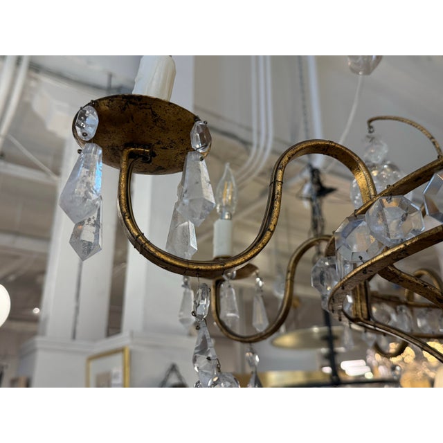 Mid 20th Century Brazilian Rock Crystal Chandelier, Mid 20th Century For Sale - Image 5 of 12