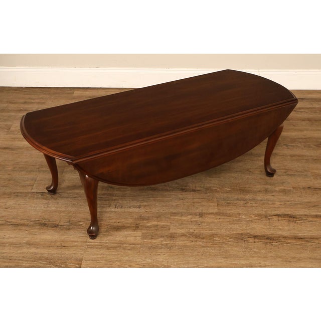 High Quality Vintage Cherry Drop-Leaf Coffee or Cocktail Table, Opening to Oval Top, by Ethan Allen (Not Labeled)