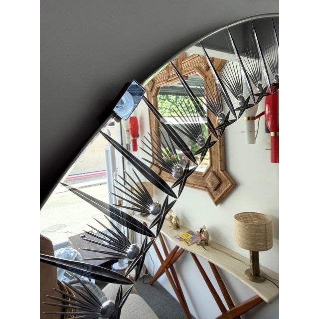 Mirror Glass Palmette by Cristal Art Italy, 1960s For Sale - Image 6 of 13