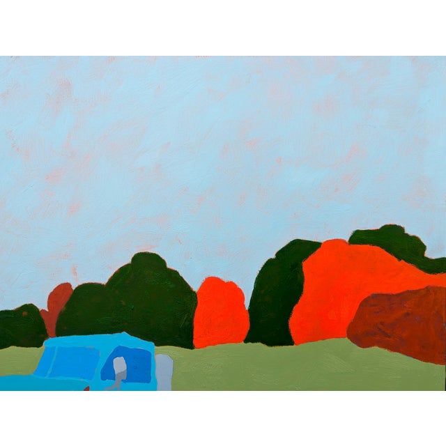 2020s Jacob Spacek "American Rural, Mule" Contemporary Blue, Green & Red Country Landscape Painting, 2025 For Sale - Image 5 of 10