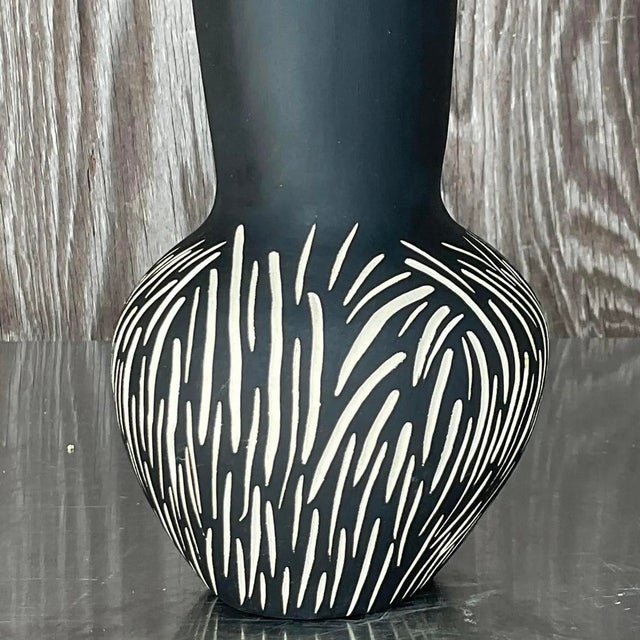 Vintage Contemporary Signed Studio Pottery Vase For Sale In West Palm - Image 6 of 13