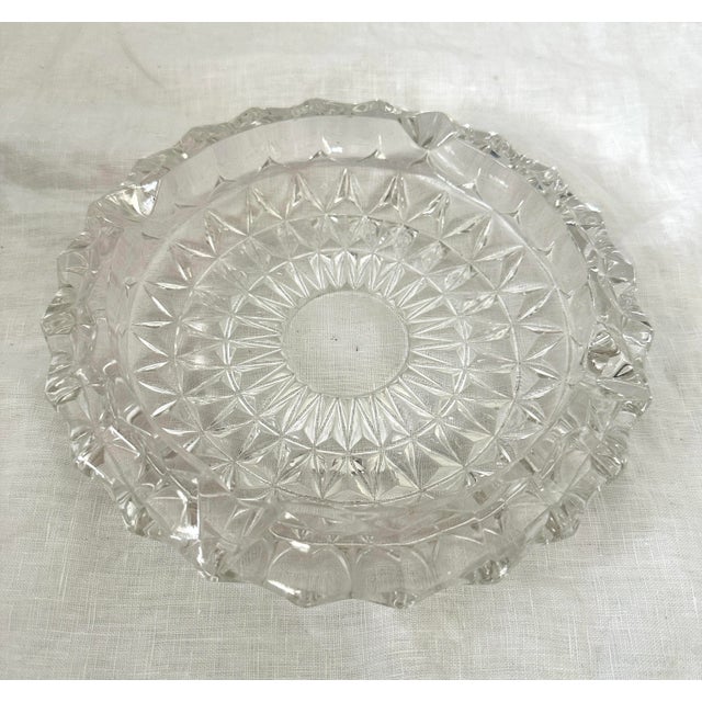 Rustic European Vintage Libbey Clear Glass Ashtray For Sale - Image 3 of 8