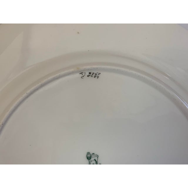 Antique Royal Doulton Robert Allen Dinner Plates Mint Green Gold Gilt 10” Set of 12 (Dated 1916/1925) For Sale - Image 10 of 12