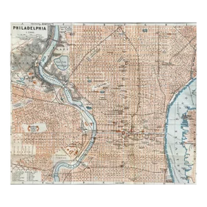 1909 Antique Map of Philadelphia Pennsylvania