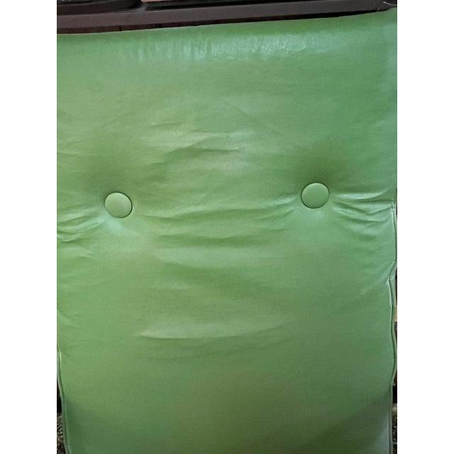 Mid-Century Modern 1960s Mid-Century Modern High-Back Avocado Green Vinyl Lounge Chair For Sale - Image 3 of 16