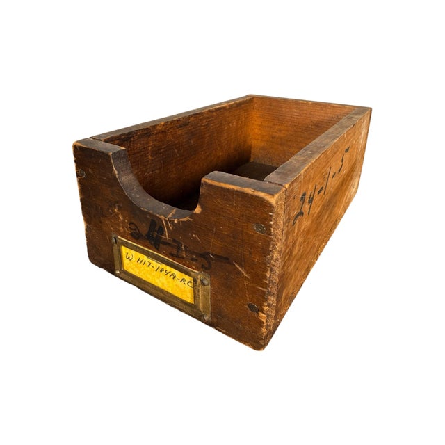 Brown Vintage Wooden Machinist Drawer For Sale - Image 8 of 12