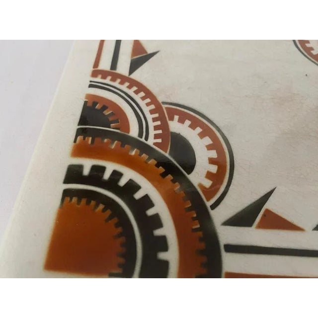 Black Art Deco Trivet in Ceramic attributed to Luneville, France, 1940s For Sale - Image 8 of 10