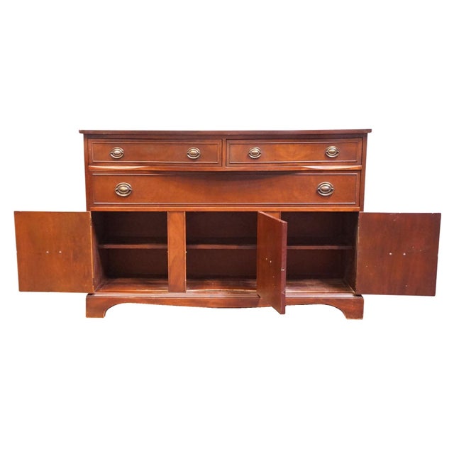 Mid 20th Century Brickwede Brothers Solid Mahogany Traditional Duncan Phyfe Style 54" Bowfront Buffet 257 For Sale - Image 5 of 14