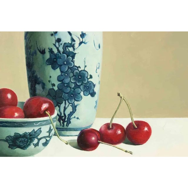 Still Life is an original oil painting realized by Zhang Wei Guang (Mirror) in 2000s. Includes frame. Very Good...