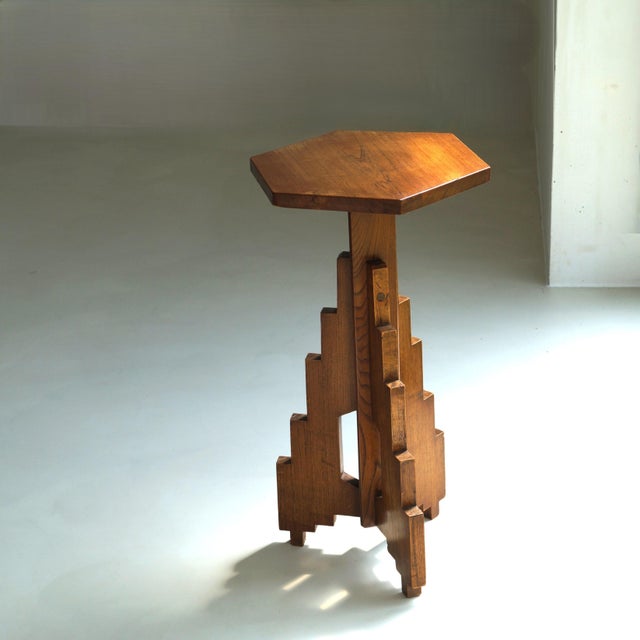 Modern Art Deco Dutch Modernist Hexagonal Pedestal, 1920s For Sale - Image 3 of 16