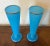 Glass Antique 19th Century French Blue Opaline Glass Vases With Gilt Rim - a Pair For Sale - Image 7 of 8