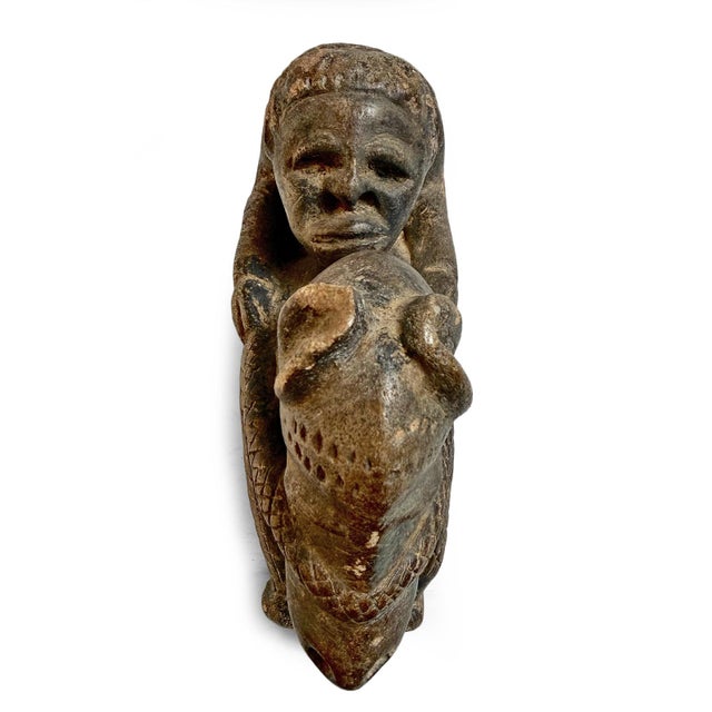 Tribal Rare Antique Sandstone Dogon Horse Rider Sculpture Mali For Sale - Image 3 of 12