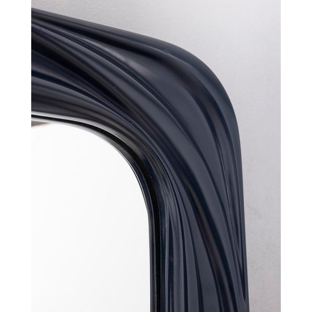Vintage Square Wall Mirror in Blue Plastic, Italy, 1970s For Sale - Image 6 of 8