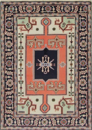 1970s Old Handwoven Persian Ardabil Area Rug 3'2"×4'10"