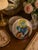 Exceptional and rare Polia Pillin California Pottery lidded bowl / trinket dish dating to the 1960s, showcasing the...