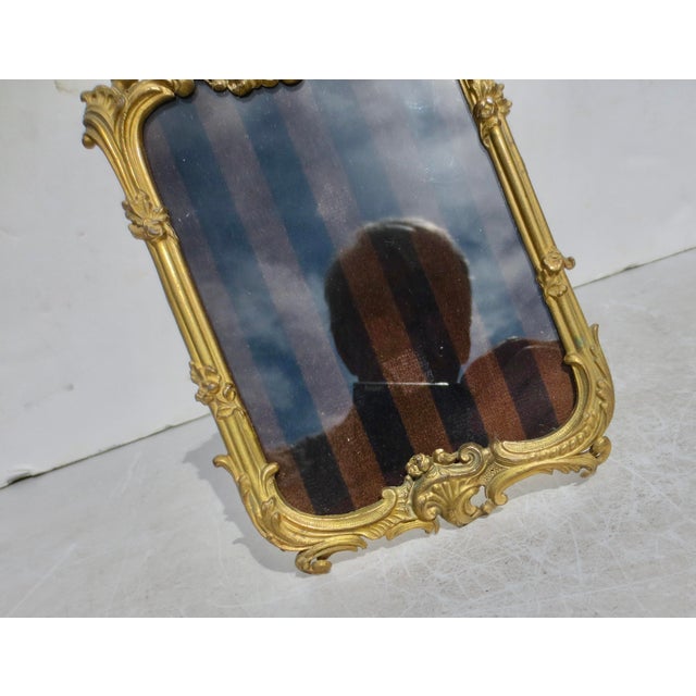 Gilt Brass Rococo Repousse Phtoto Frame For Sale - Image 4 of 8
