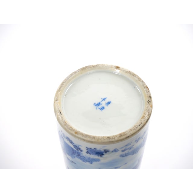 Blue Blue and White Chinoiserie Decorated Porcelain Tableware Vase Chinese, Late 19th For Sale - Image 8 of 10