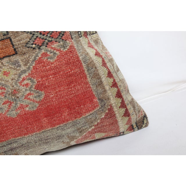 Authentic Vintage Tribal Rug Pillow Cover -Bohemian Handwoven Tribal Rug Lumbar Pillow -19'' X 25'' For Sale - Image 9 of 10