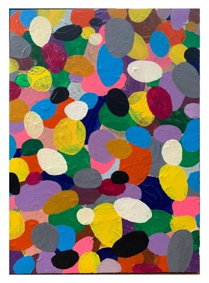 Jin Junjie, Large Chinese Contemporary Abstract Colorful Carved Oil Painting Jin Junjie, 2018