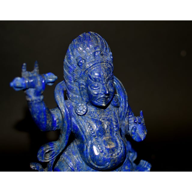 Natural Lapis Indian God Vajrapani Protector For Sale - Image 11 of 17