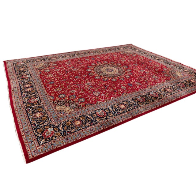 Traditional Mid 20th Century Mid-Century Persian Red Handmade Wool Rug For Sale - Image 3 of 7