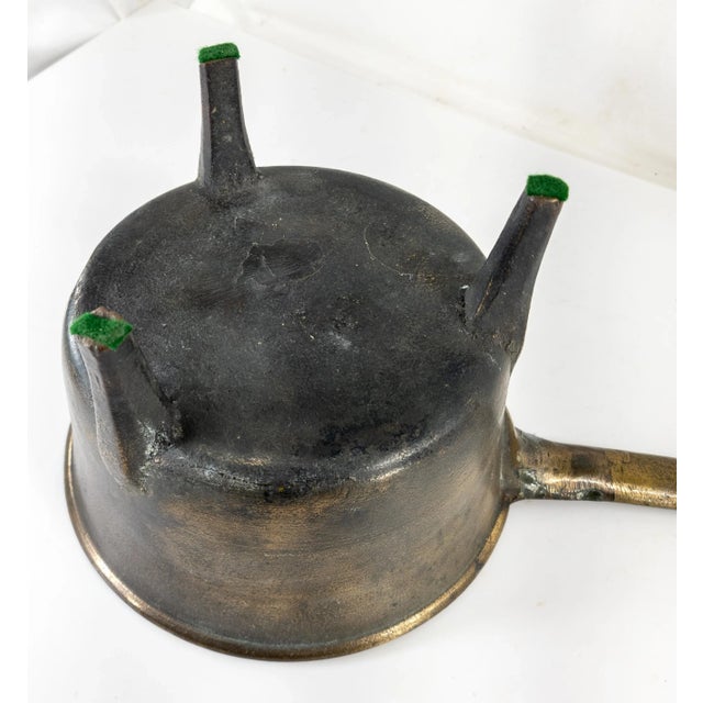 17th or 18th Century European Bronze Tripod Posnet Cook Pot With Handle For Sale - Image 11 of 13