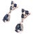 2010s 14 Karat White Gold and Blue Sapphire Drop Earrings 0.02 Total Diamond Weight, A Pair For Sale - Image 5 of 11