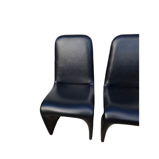 Vintage Mid Century Faux Snakeskin Cantilever S Side Chairs Panton 1-2-3 Style For Sale - Image 14 of 14