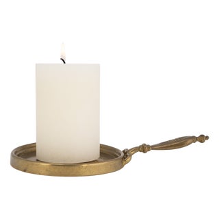Mid-Century Historicism Brass Pan Candlestick, 1960s For Sale