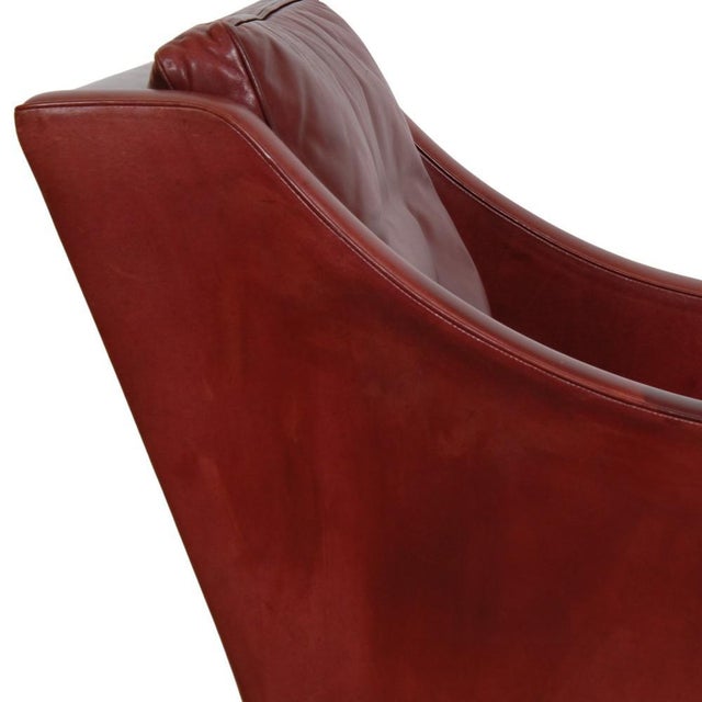Model 2207 Lounge Chair in Indian Red Anilin Leather by Børge Mogensen, 1990s For Sale - Image 11 of 16