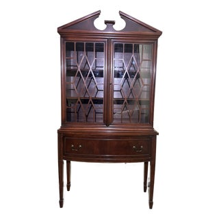 Antique Mahogany Curio Cabinet For Sale