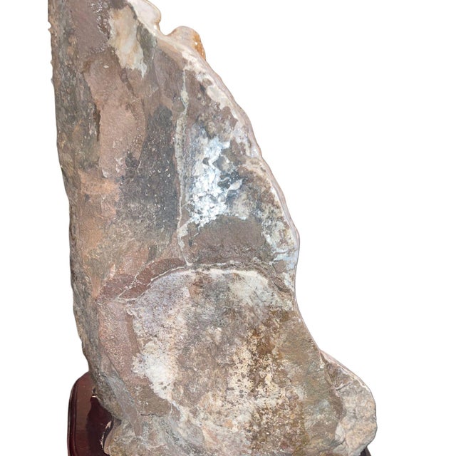 Late 20th Century Large Natural Citrine Quartz Crystal Specimen on Wooden Base-Brazil 20th Century For Sale - Image 5 of 10