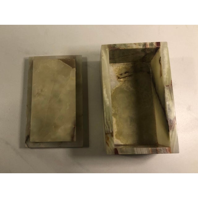 1950s Italian Alabaster Sage Green Lidded Box For Sale - Image 6 of 11