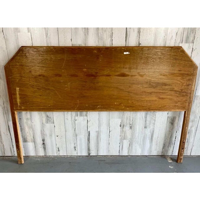 Geometric Split Reed & Bamboo King Bed Headboard (1970) For Sale - Image 4 of 4