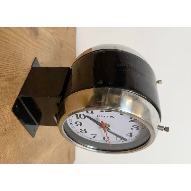 Vintage Black Kappa Ship Double Sided Wall Clock, 1980s For Sale - Image 6 of 18