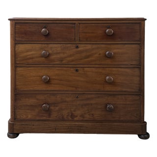 Large English Victorian Mahogany Chest of Drawers For Sale