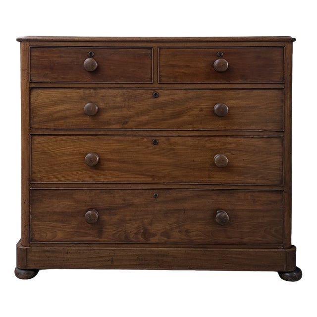 Large English Victorian Mahogany Chest of Drawers For Sale