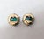 Vintage 1950s Signed Crown Trifari Round Flawed Faux-Emerald Clip Earrings-2 Pieces For Sale - Image 11 of 11