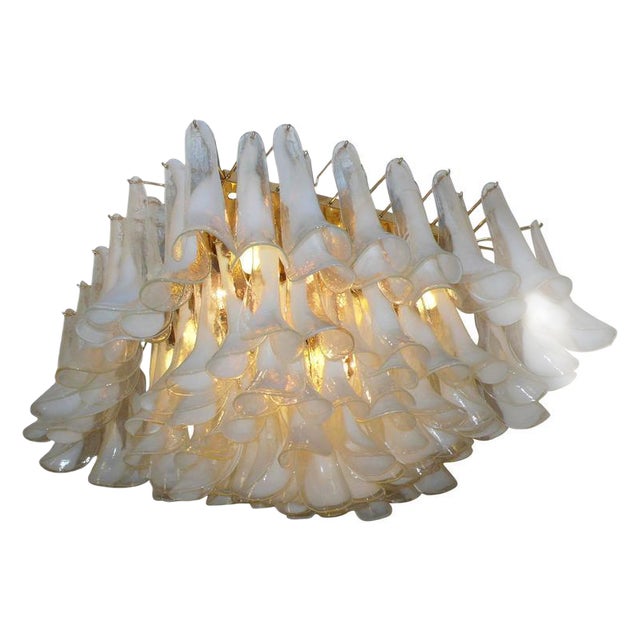 Murano Glass Petal Chandelier, 1990s For Sale